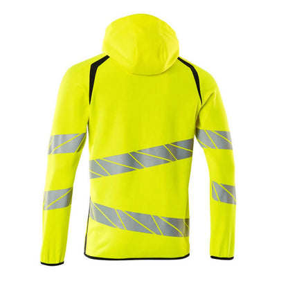 Hi Vis Yellow-Dark Navy - Back - Mascot Mens Accelerate Safe Full Zip Hoodie