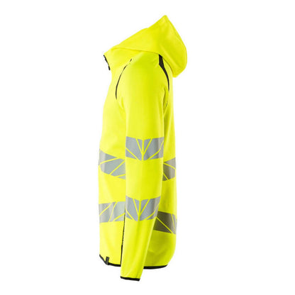 Hi Vis Yellow-Dark Navy - Side - Mascot Mens Accelerate Safe Full Zip Hoodie