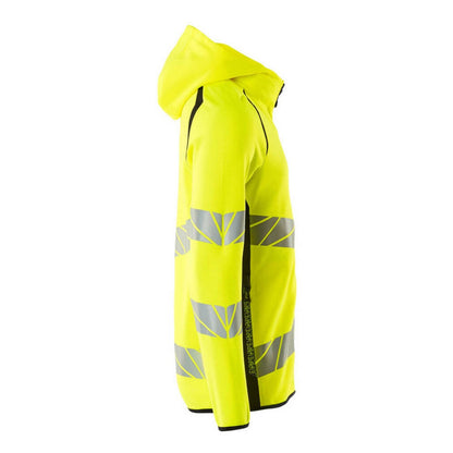 Hi Vis Yellow-Dark Navy - Lifestyle - Mascot Mens Accelerate Safe Full Zip Hoodie