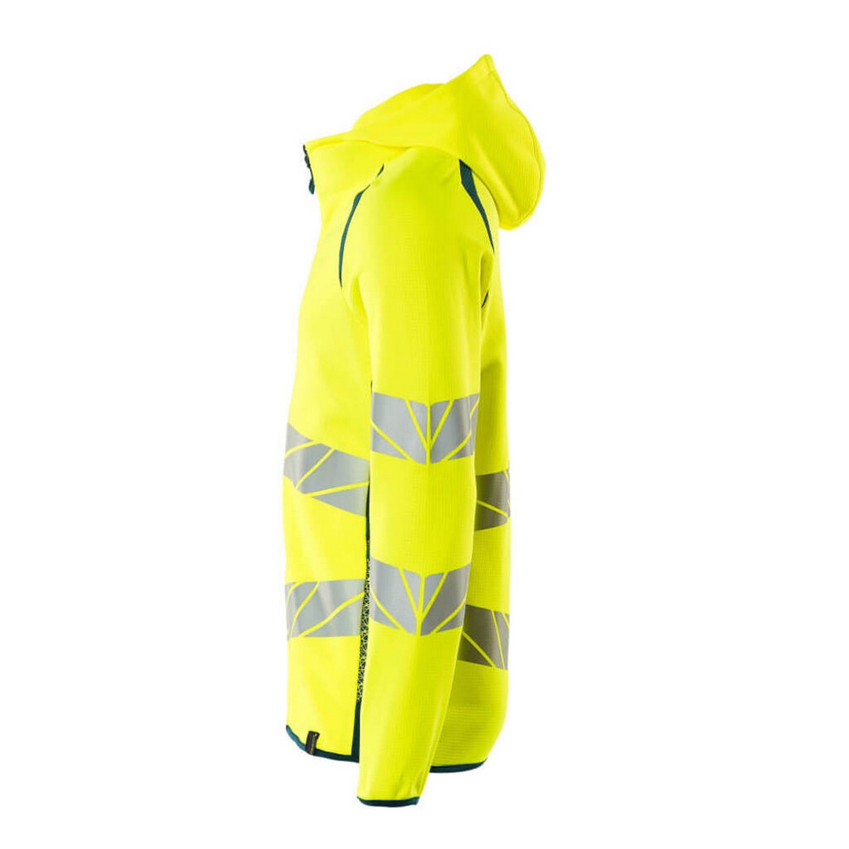 Hi Vis Yellow-Dark Petroleum - Side - Mascot Mens Accelerate Safe Full Zip Hoodie