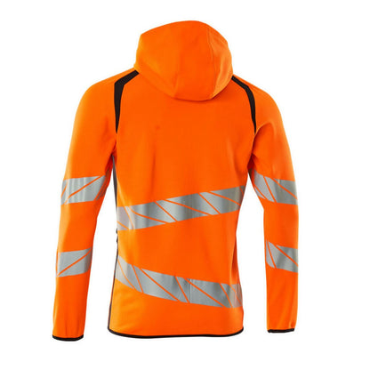 Hi Vis Orange-Dark Navy - Back - Mascot Mens Accelerate Safe Full Zip Hoodie