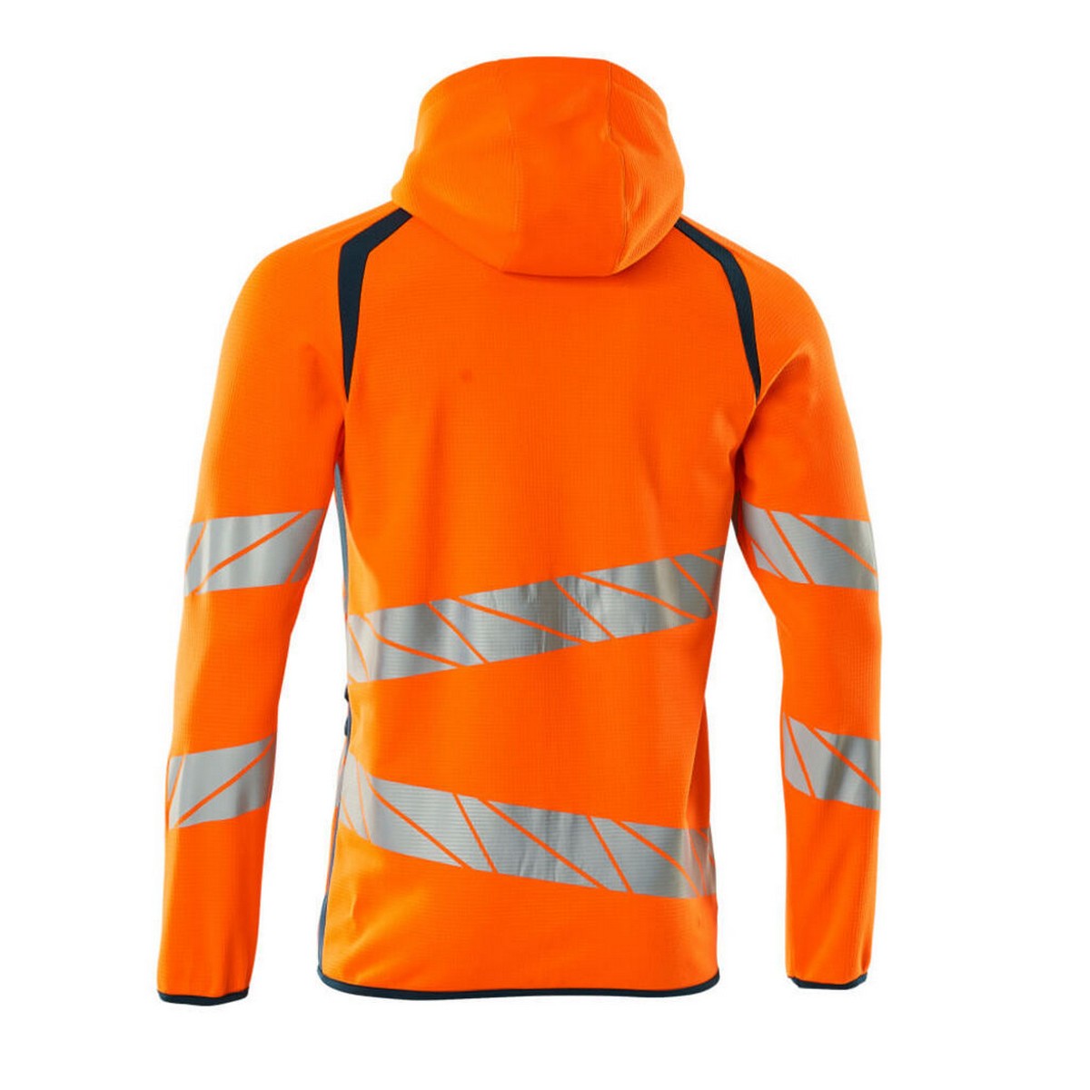 Hi Vis Orange-Dark Petroleum - Back - Mascot Mens Accelerate Safe Full Zip Hoodie