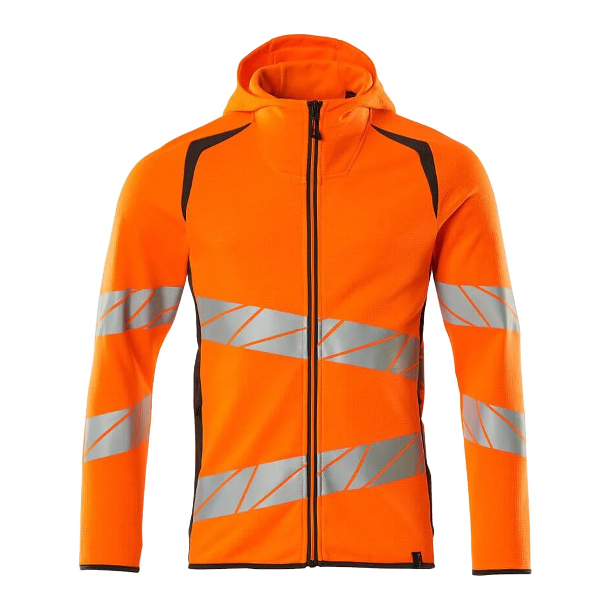 Hi Vis Orange-Dark Anthracite - Front - Mascot Mens Accelerate Safe Full Zip Hoodie