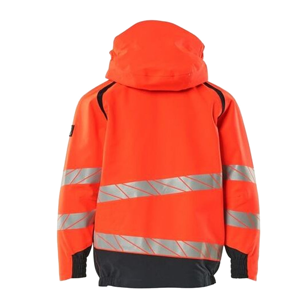 Hi Vis Red-Navy - Back - Mascot Childrens-Kids Accelerate Safe Hi-Vis Jacket