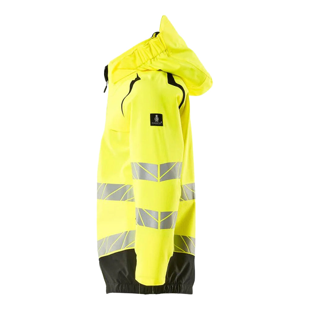 Hi Vis Yellow-Black - Back - Mascot Childrens-Kids Accelerate Safe Hi-Vis Jacket