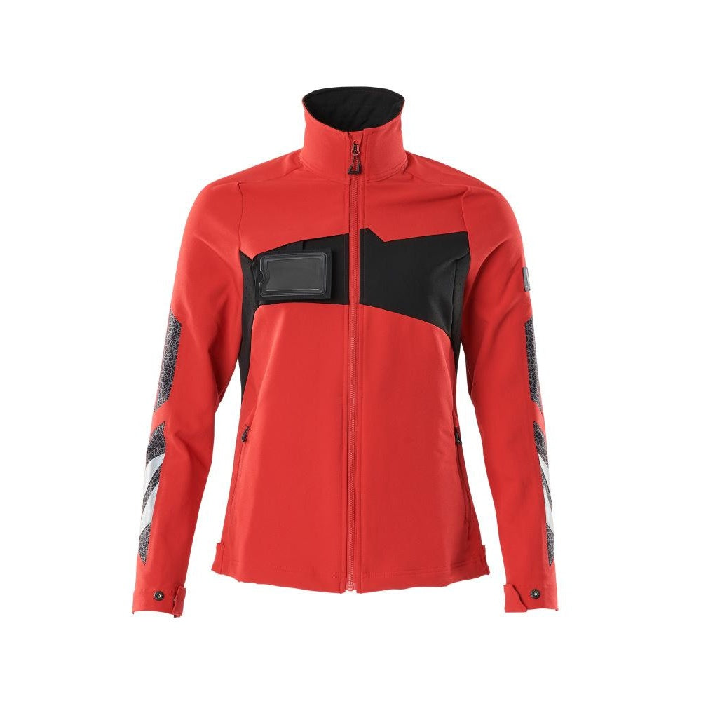 Traffic Red-Black - Front - Mascot Womens-Ladies Accelerate Plain Stretch Lightweight Jacket