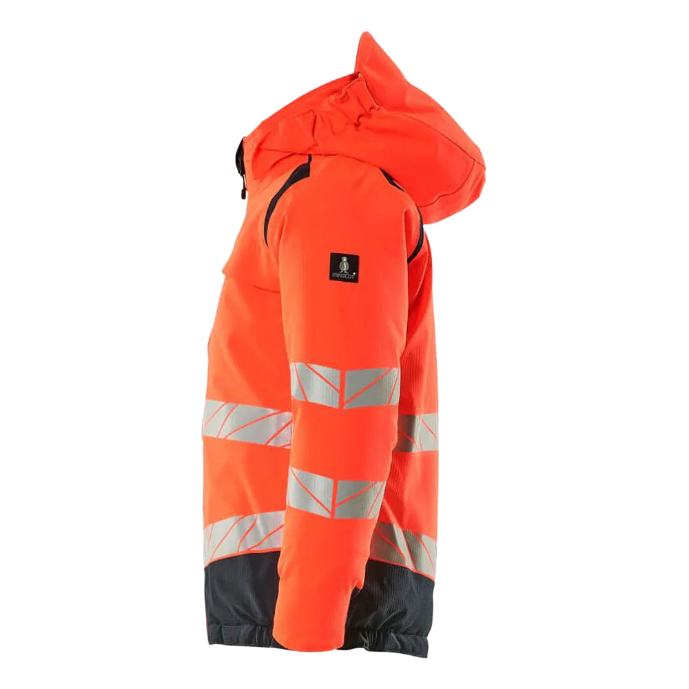 Hi Vis Orange-Navy - Back - Mascot Childrens-Kids Accelerate Safe Hi-Vis Winter Jacket