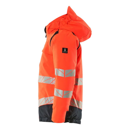 Hi Vis Orange-Navy - Back - Mascot Childrens-Kids Accelerate Safe Hi-Vis Winter Jacket