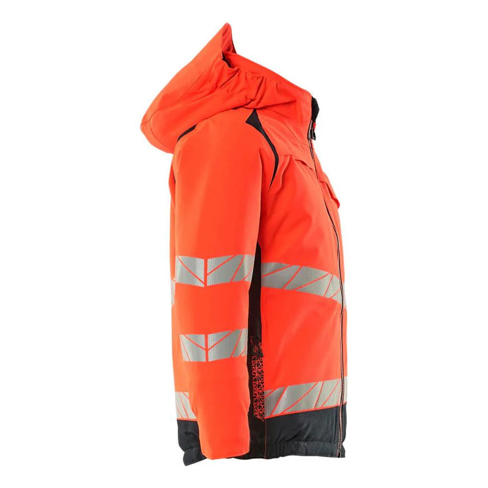 Hi Vis Orange-Navy - Side - Mascot Childrens-Kids Accelerate Safe Hi-Vis Winter Jacket