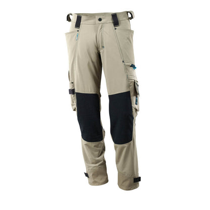 Light Khaki - Front - Mascot Mens Advanced Knee Pad Pockets Trousers