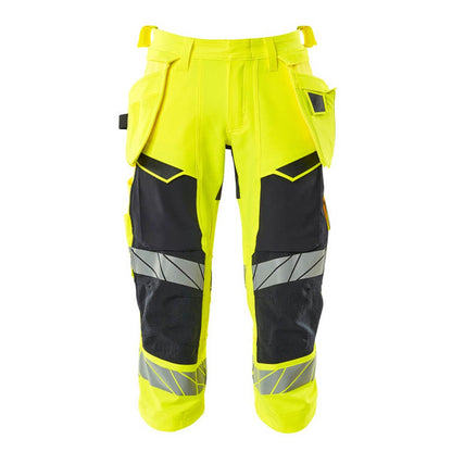 Hi Vis Yellow-Dark Navy - Front - Mascot Mens Accelerate Safe High-Vis Trousers