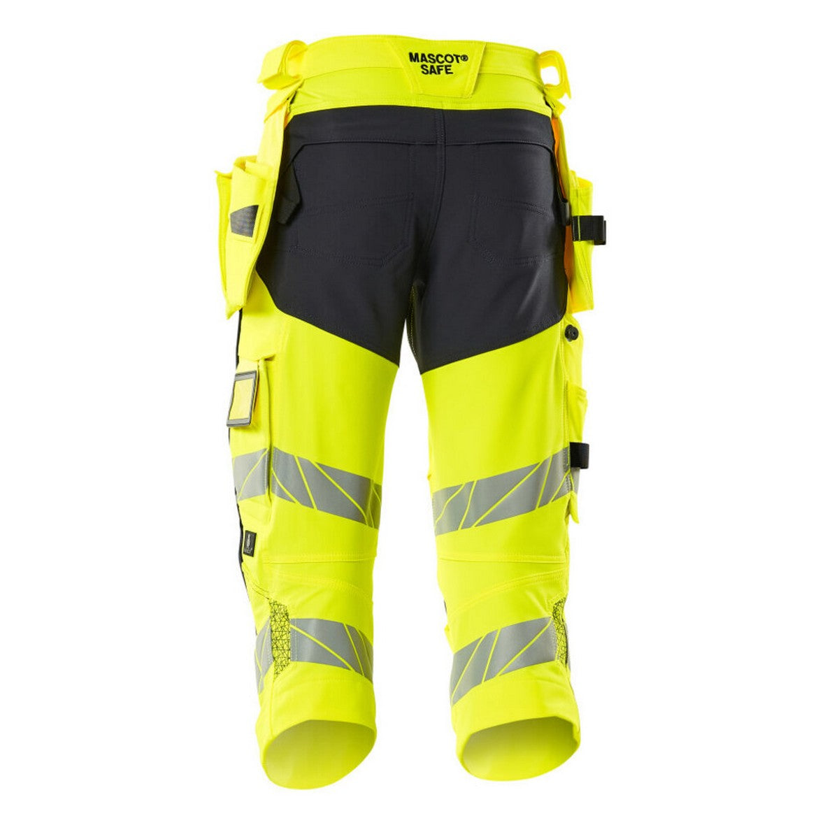 Hi Vis Yellow-Dark Navy - Back - Mascot Mens Accelerate Safe High-Vis Trousers