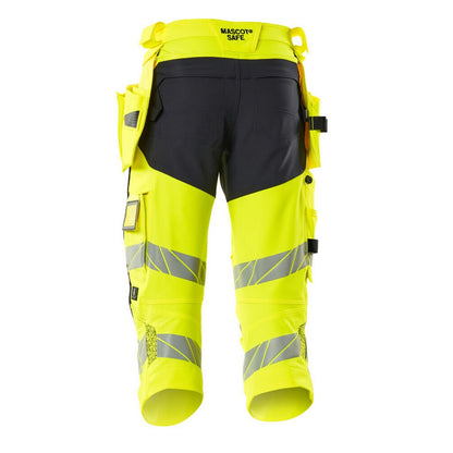 Hi Vis Yellow-Dark Navy - Back - Mascot Mens Accelerate Safe High-Vis Trousers