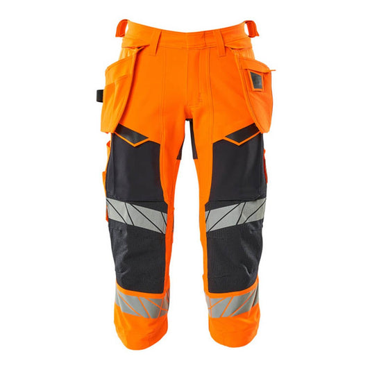 Hi Vis Orange-Dark Navy - Front - Mascot Mens Accelerate Safe High-Vis Trousers