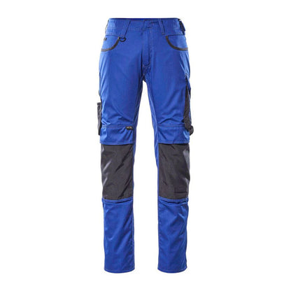 Royal Blue-Dark Navy - Front - Mascot Mens Unique Knee Pad Pockets Work Trousers