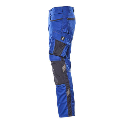 Royal Blue-Dark Navy - Back - Mascot Mens Unique Knee Pad Pockets Work Trousers