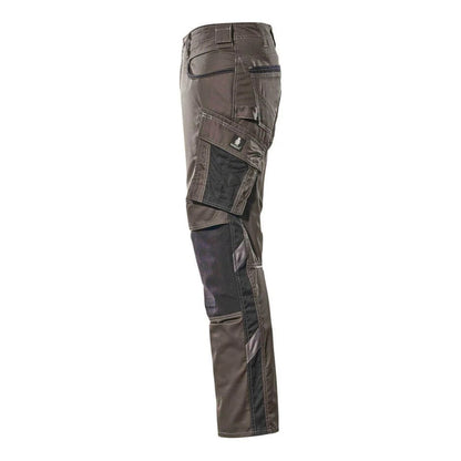Dark Anthracite-Black - Back - Mascot Mens Unique Knee Pad Pockets Work Trousers