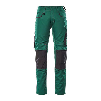 Green-Black - Front - Mascot Mens Unique Knee Pad Pockets Work Trousers