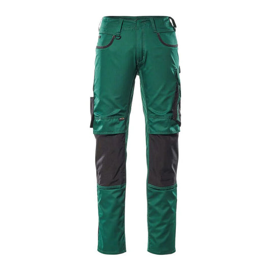 Green-Black - Front - Mascot Mens Unique Knee Pad Pockets Work Trousers