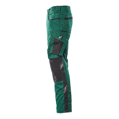 Green-Black - Back - Mascot Mens Unique Knee Pad Pockets Work Trousers