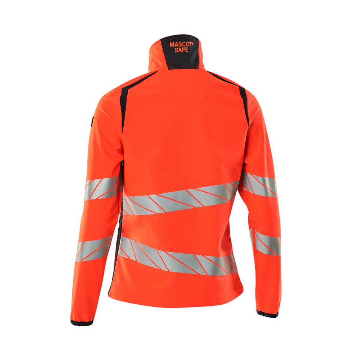 Hi Vis Red-Dark Navy - Back - Mascot Womens-Ladies Accelerate Safe Soft Shell Jacket