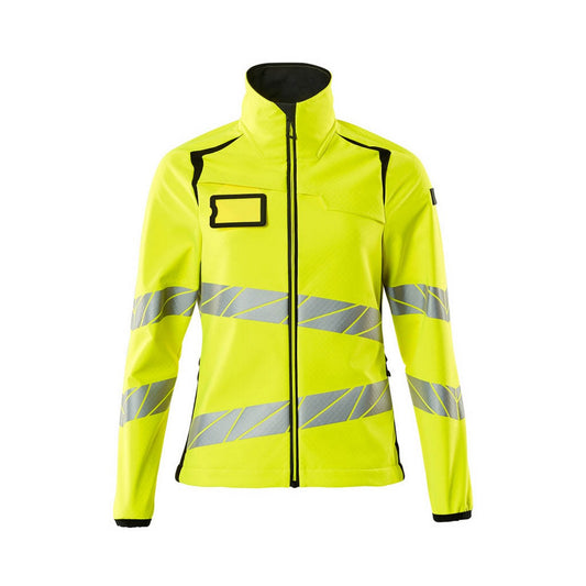 Hi Vis Yellow-Black - Front - Mascot Womens-Ladies Accelerate Safe Soft Shell Jacket