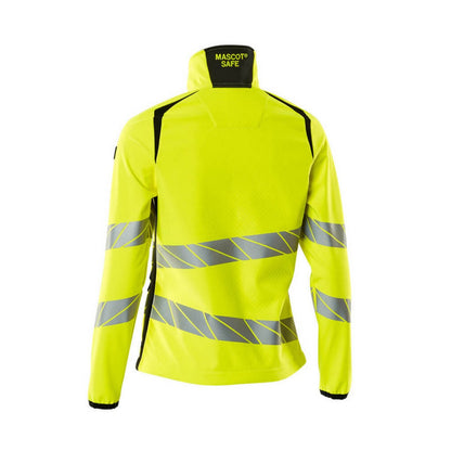 Hi Vis Yellow-Black - Back - Mascot Womens-Ladies Accelerate Safe Soft Shell Jacket