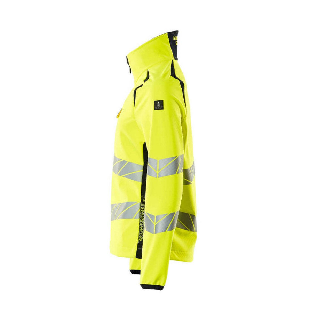 Hi Vis Yellow-Dark Navy - Side - Mascot Womens-Ladies Accelerate Safe Soft Shell Jacket