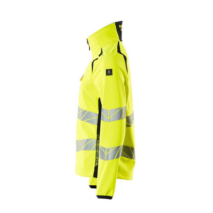 Hi Vis Yellow-Dark Navy - Side - Mascot Womens-Ladies Accelerate Safe Soft Shell Jacket