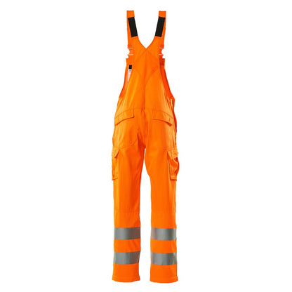 Hi Vis Orange - Back - Mascot Mens Safe Light Bib And Brace Trouser