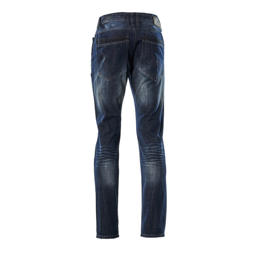 Blue - Back - Mascot Mens Frontline Manhattan Washed Denim Jeans