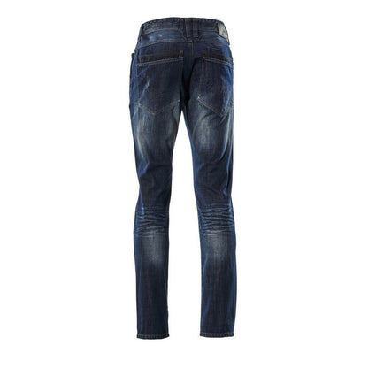 Blue - Back - Mascot Mens Frontline Manhattan Washed Denim Jeans