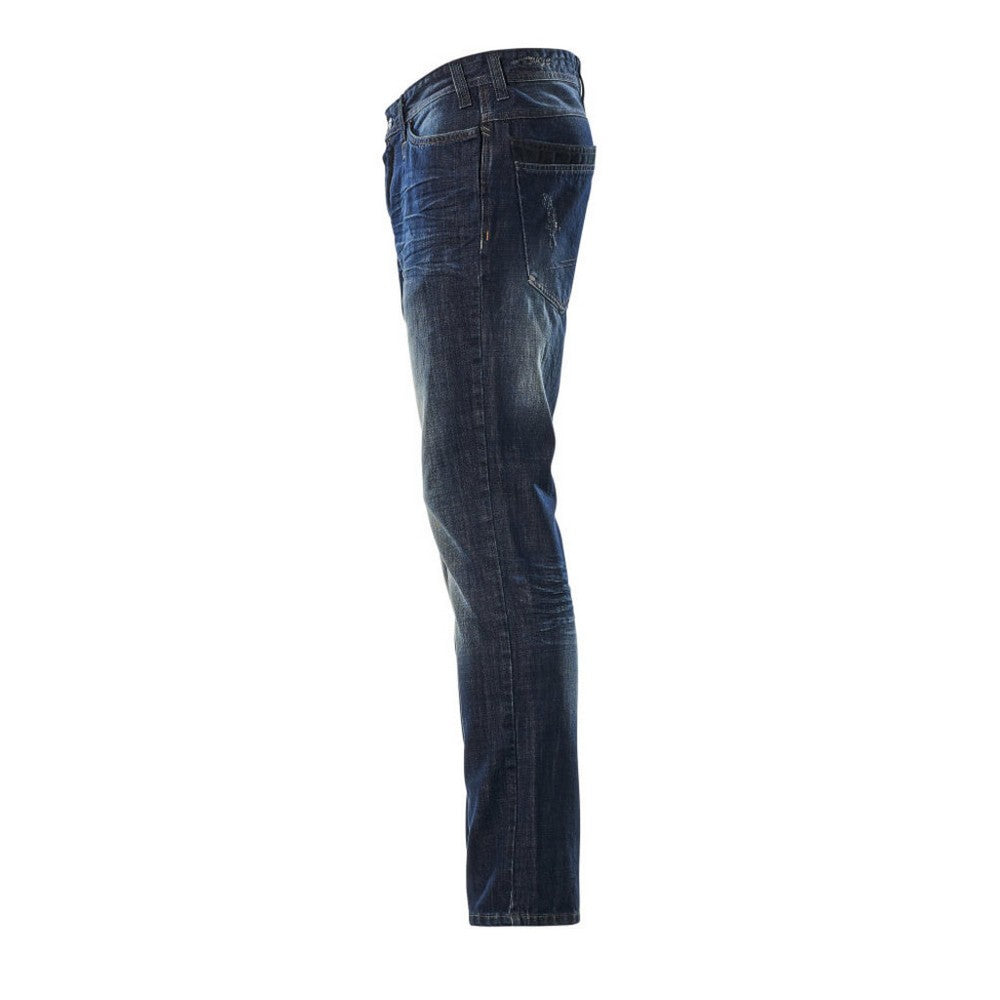 Blue - Lifestyle - Mascot Mens Frontline Manhattan Washed Denim Jeans