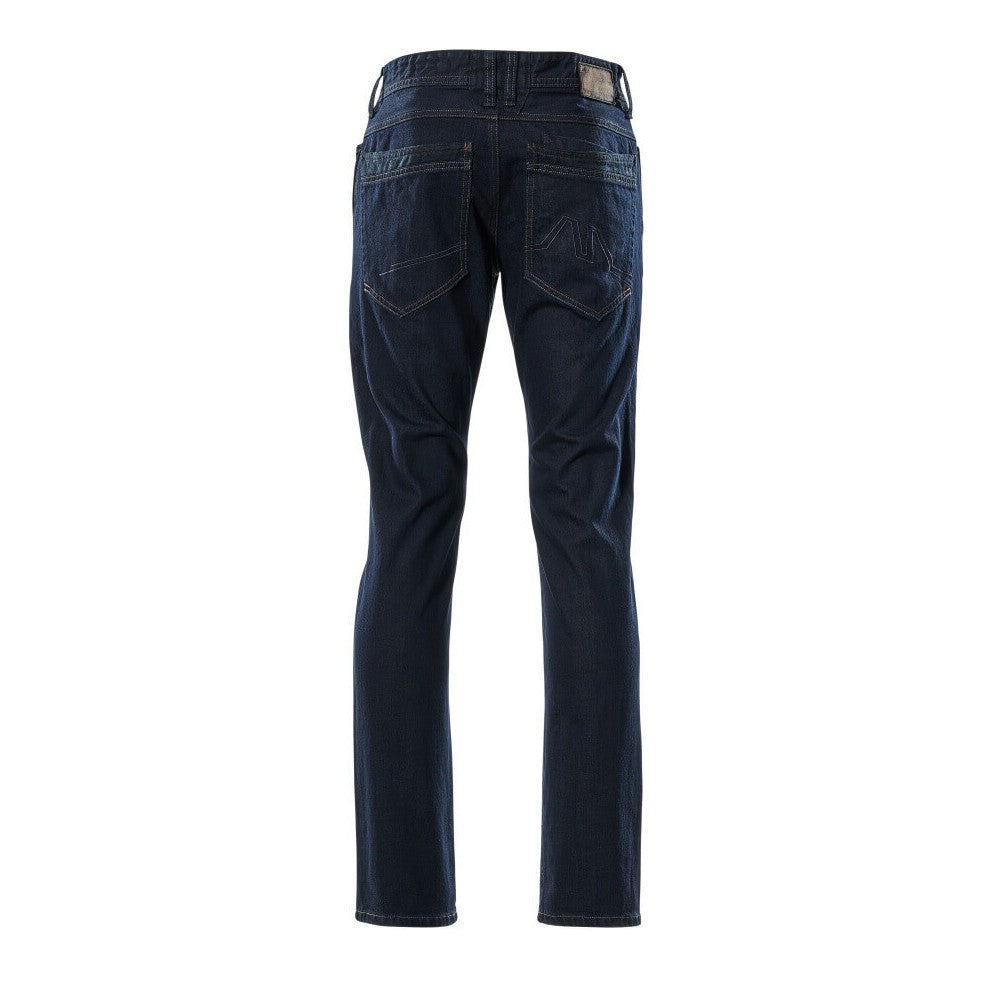 Dark Blue - Back - Mascot Mens Frontline Manhattan Washed Denim Jeans
