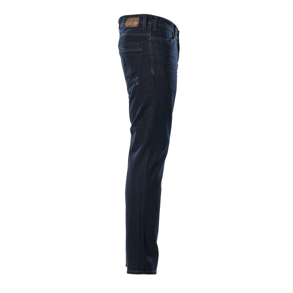 Dark Blue - Side - Mascot Mens Frontline Manhattan Washed Denim Jeans
