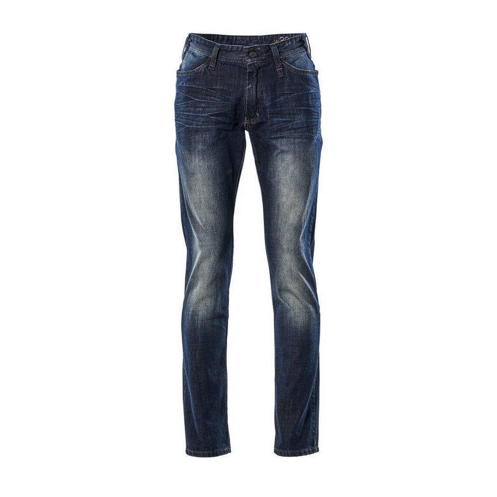 Blue - Front - Mascot Mens Frontline Manhattan Washed Denim Jeans