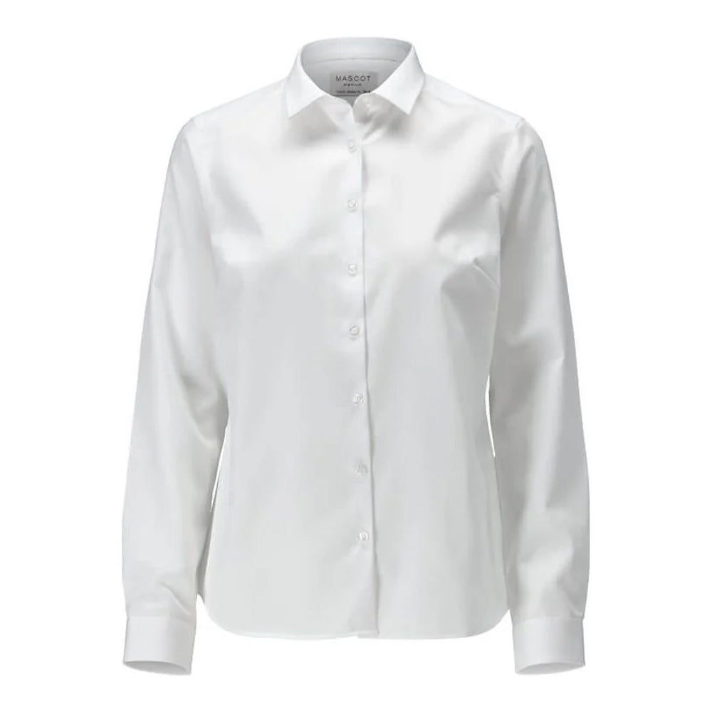 White - Front - Mascot Womens-Ladies Frontline Poplin Shirt