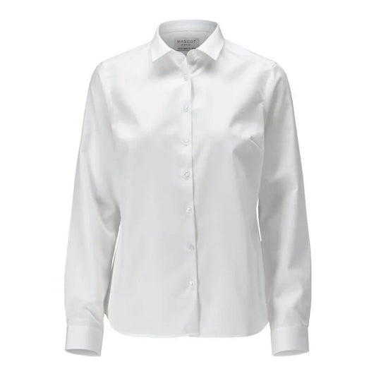 White - Front - Mascot Womens-Ladies Frontline Poplin Shirt