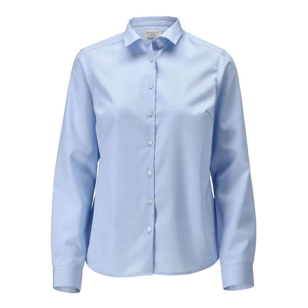 Light Blue - Front - Mascot Womens-Ladies Frontline Poplin Shirt