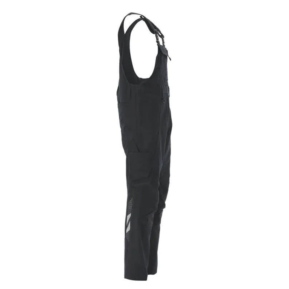 Black - Back - Mascot Mens Accelerate Knee Pad Pockets Bib And Brace Overall