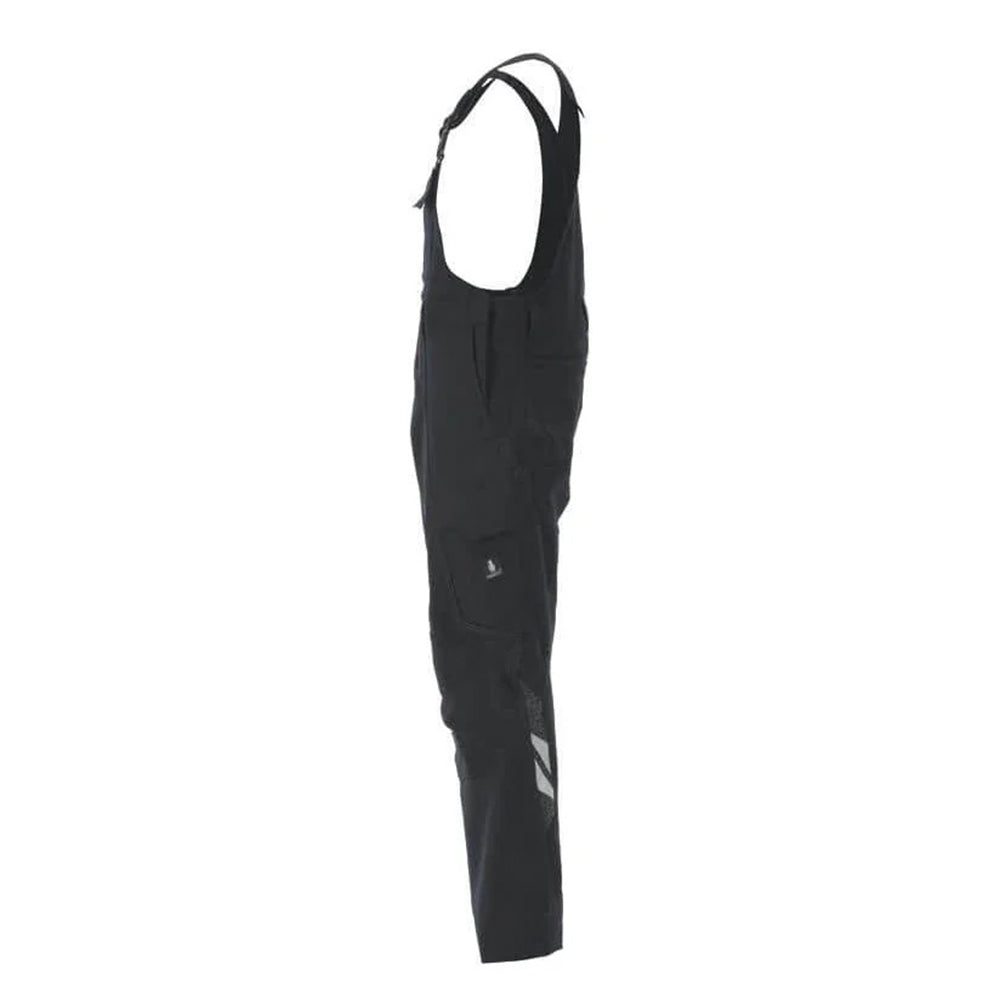 Black - Side - Mascot Mens Accelerate Knee Pad Pockets Bib And Brace Overall