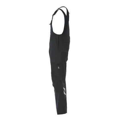 Black - Side - Mascot Mens Accelerate Knee Pad Pockets Bib And Brace Overall