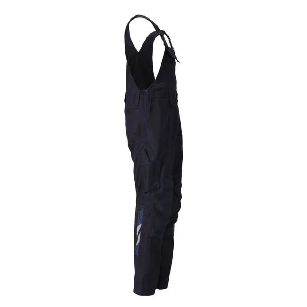 Dark Navy - Back - Mascot Mens Accelerate Knee Pad Pockets Bib And Brace Overall