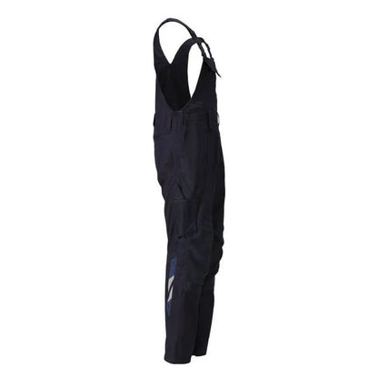 Dark Navy - Back - Mascot Mens Accelerate Knee Pad Pockets Bib And Brace Overall
