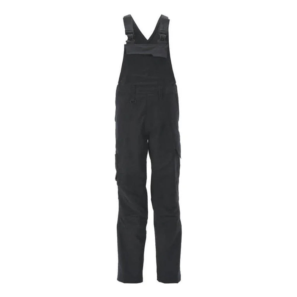 Black - Front - Mascot Mens Accelerate Knee Pad Pockets Bib And Brace Overall