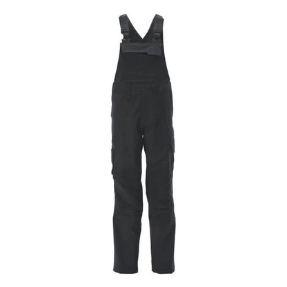 Black - Front - Mascot Mens Accelerate Knee Pad Pockets Bib And Brace Overall