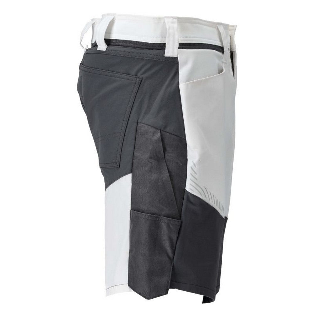 White-Stone Grey - Side - Mascot Mens Customised Work Shorts