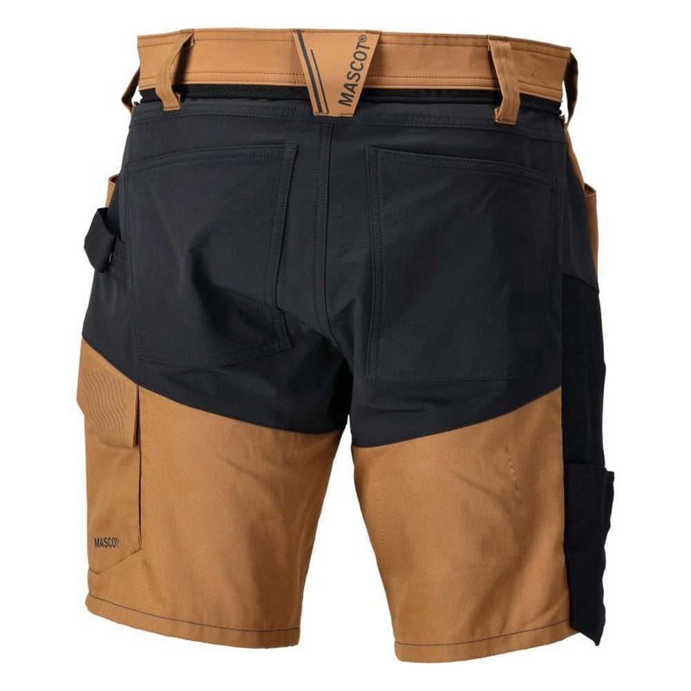 Nut Brown-Black - Back - Mascot Mens Customised Work Shorts