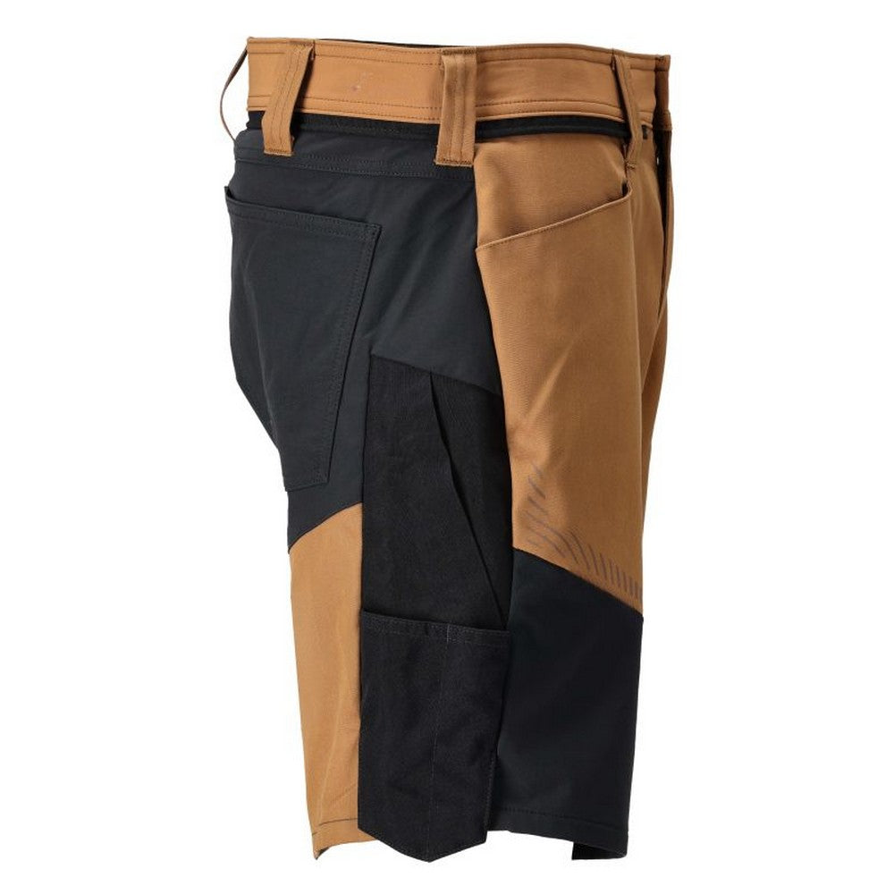 Nut Brown-Black - Side - Mascot Mens Customised Work Shorts