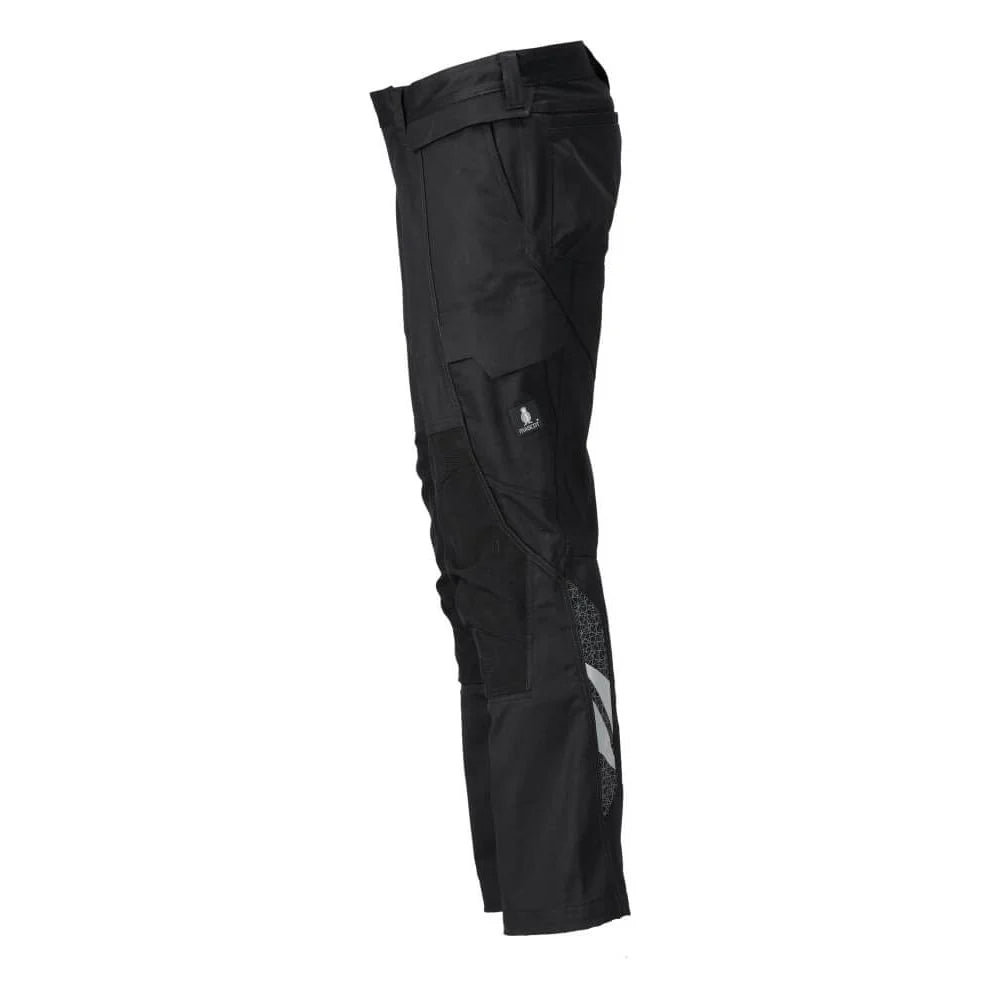 Black - Side - Mascot Mens Accelerate Knee Pad Pockets Work Trousers